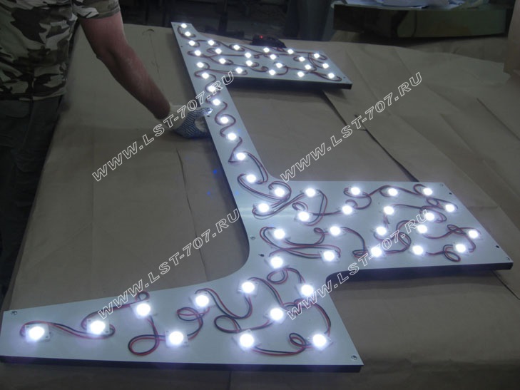Светодиодная подсветка для больших объемных букв
